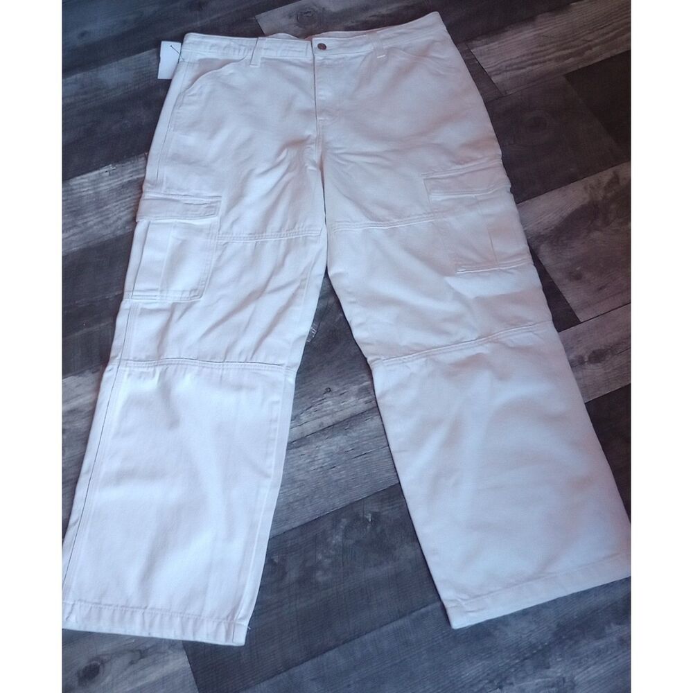 Divided, H&M Women's Size 14 White Wide Leg Cargo Pants - NWT